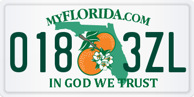 FL license plate 0183ZL
