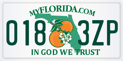 FL license plate 0183ZP