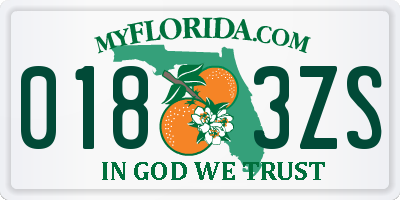 FL license plate 0183ZS