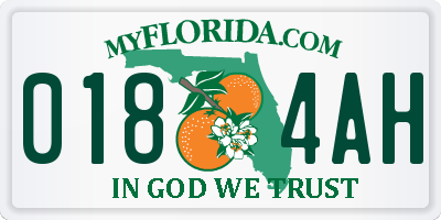 FL license plate 0184AH