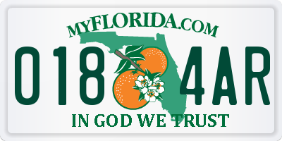 FL license plate 0184AR