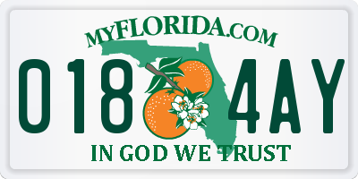 FL license plate 0184AY