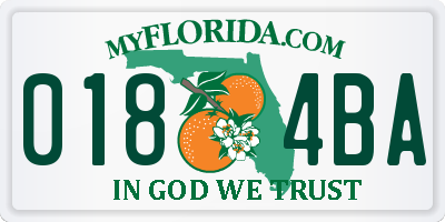 FL license plate 0184BA