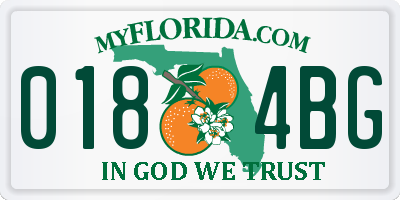 FL license plate 0184BG