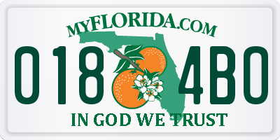 FL license plate 0184BO