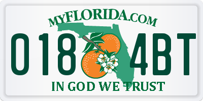 FL license plate 0184BT
