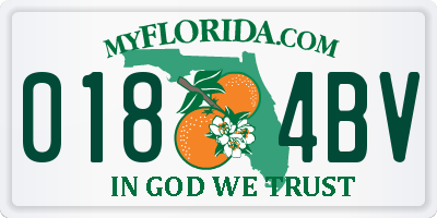 FL license plate 0184BV