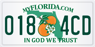 FL license plate 0184CD