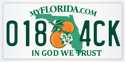 FL license plate 0184CK