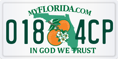 FL license plate 0184CP