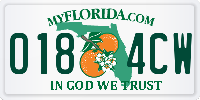FL license plate 0184CW