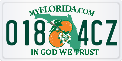 FL license plate 0184CZ