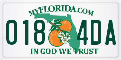 FL license plate 0184DA