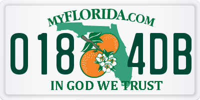 FL license plate 0184DB