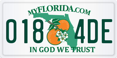FL license plate 0184DE