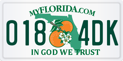FL license plate 0184DK