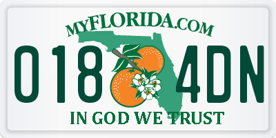 FL license plate 0184DN
