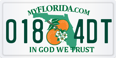 FL license plate 0184DT