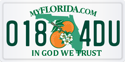 FL license plate 0184DU