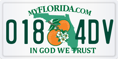FL license plate 0184DV