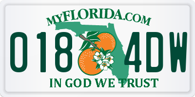 FL license plate 0184DW