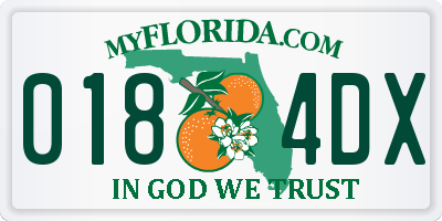 FL license plate 0184DX