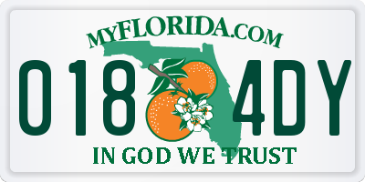 FL license plate 0184DY