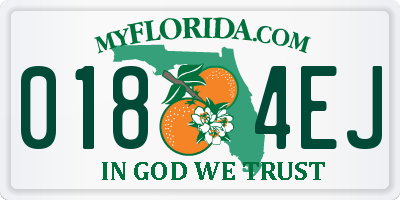 FL license plate 0184EJ