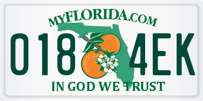 FL license plate 0184EK