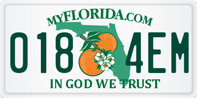 FL license plate 0184EM