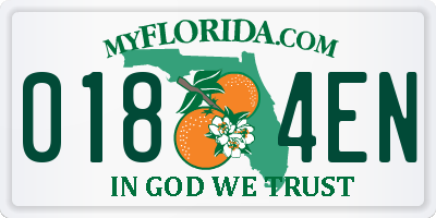 FL license plate 0184EN