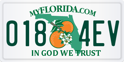 FL license plate 0184EV