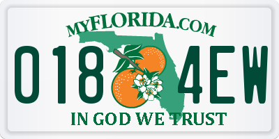 FL license plate 0184EW