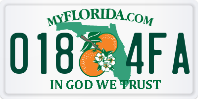 FL license plate 0184FA