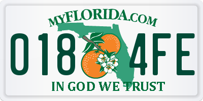 FL license plate 0184FE