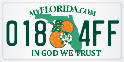 FL license plate 0184FF