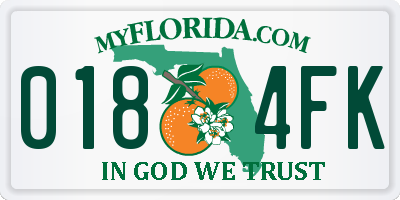 FL license plate 0184FK