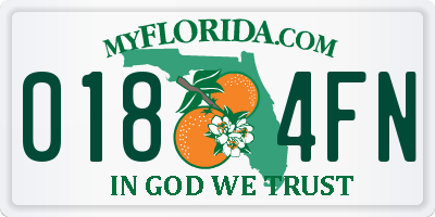 FL license plate 0184FN