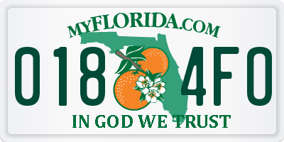 FL license plate 0184FO