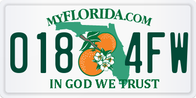 FL license plate 0184FW