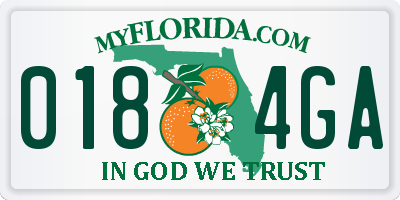 FL license plate 0184GA