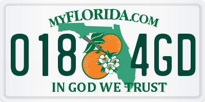FL license plate 0184GD