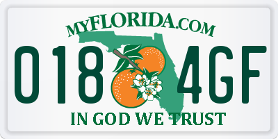 FL license plate 0184GF