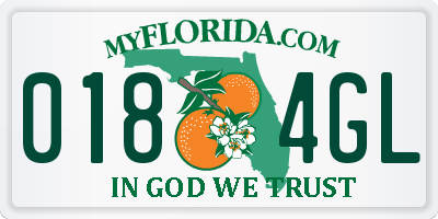 FL license plate 0184GL