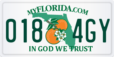 FL license plate 0184GY