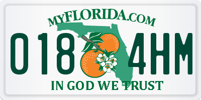FL license plate 0184HM