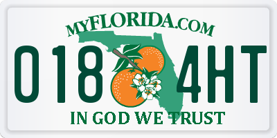 FL license plate 0184HT