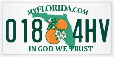 FL license plate 0184HV
