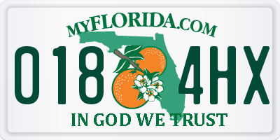 FL license plate 0184HX
