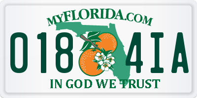 FL license plate 0184IA